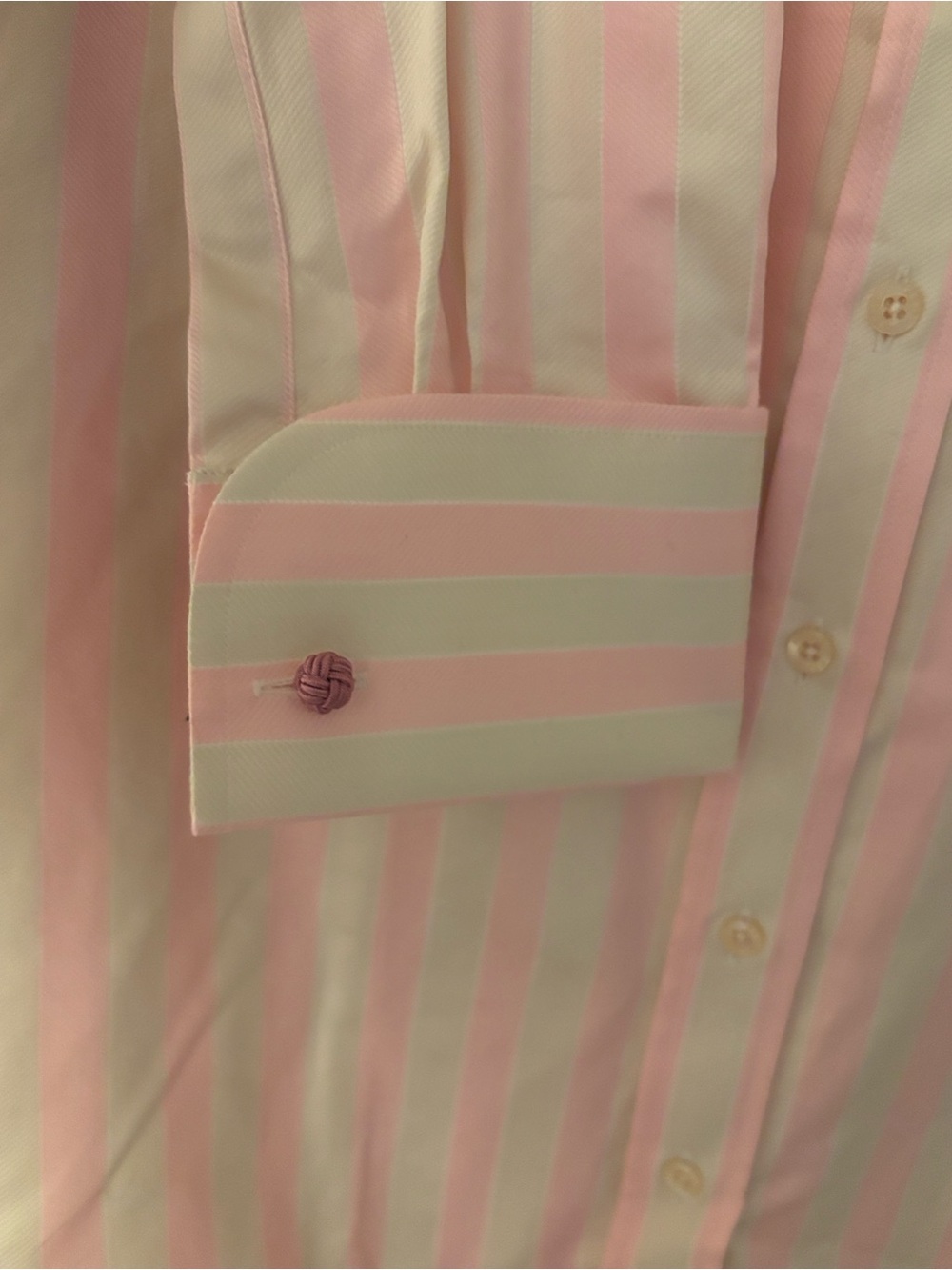 Thomas Pink Woman’s Tailored Pink & Cream Dress Shirt French Cuffs Size 8 (UK12) - Picture 3 of 9